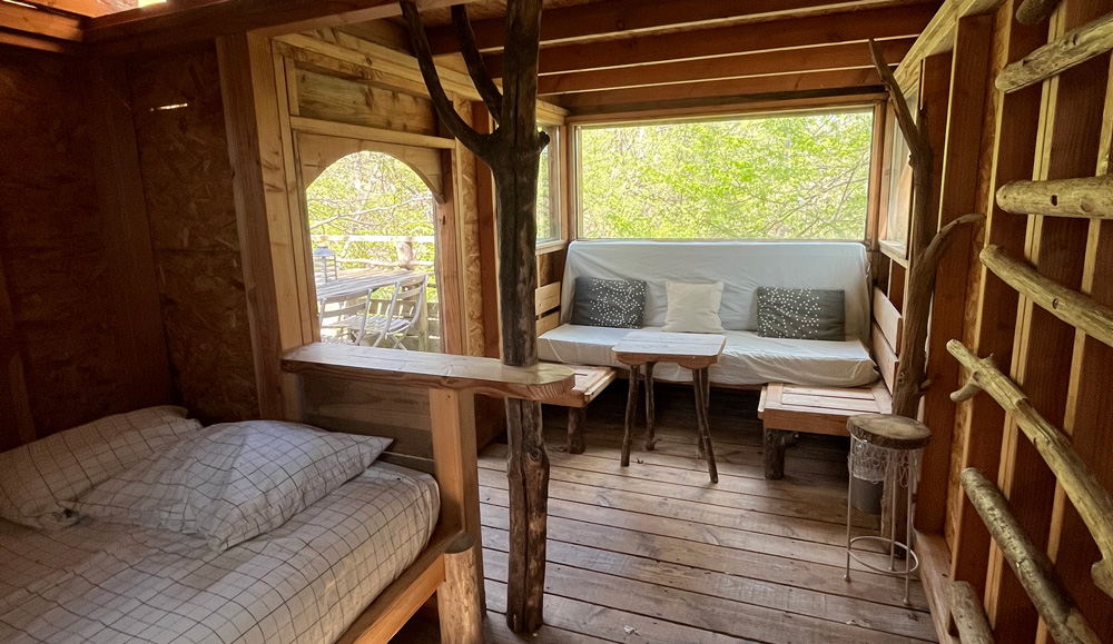 Vue intérieure de la cabane